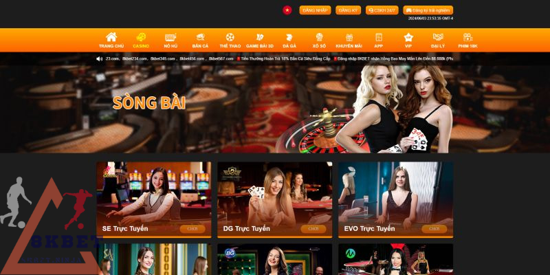 Tổng quan sảnh casino tại 8KBET